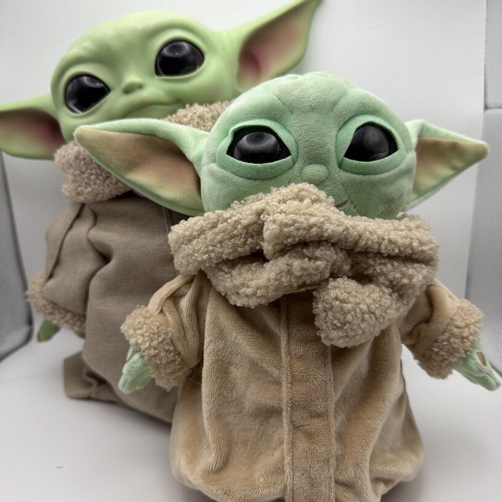 Star Wars Mandalorian Baby Yoda 11" Plush Hard Head Toy W 8" Soft Bby Yoda Plush